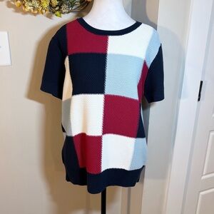 Brooks Brothers Americana Colorblock Knit Sweater Tee Classic Prep Style~XL💛